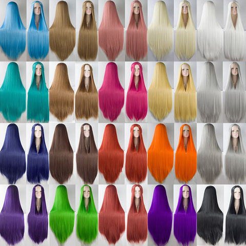 Qp hairQp Hair Women's Long  Silky Straight Synthetic Hair Wig Cosplay High Temperature Fiber wigs