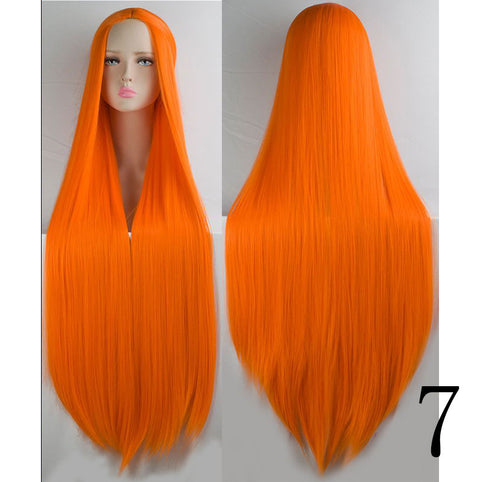 Qp hairQp Hair Women's Long  Silky Straight Synthetic Hair Wig Cosplay High Temperature Fiber wigs