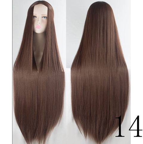 Qp hairQp Hair Women's Long  Silky Straight Synthetic Hair Wig Cosplay High Temperature Fiber wigs