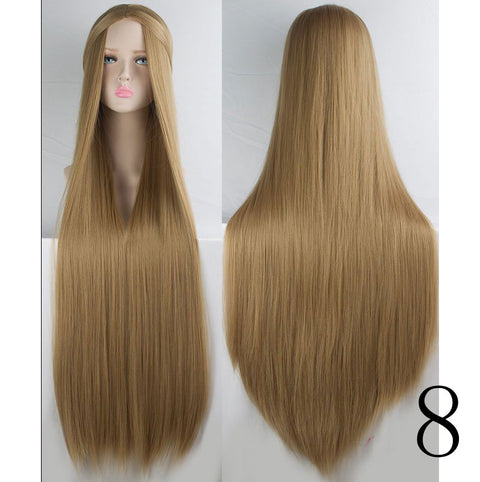 Qp hairQp Hair Women's Long  Silky Straight Synthetic Hair Wig Cosplay High Temperature Fiber wigs
