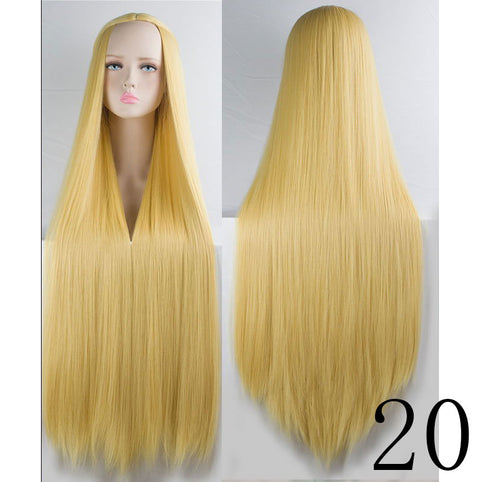 Qp hairQp Hair Women's Long  Silky Straight Synthetic Hair Wig Cosplay High Temperature Fiber wigs