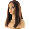 Short Bob Lace Front Synthetic Hair Wigs Ombre Black Blonde Red Color Qp Yaki Straight Middle Part Blunt Lace Wig For Women