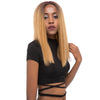 Short Bob Lace Front Synthetic Hair Wigs Ombre Black Blonde Red Color Qp Yaki Straight Middle Part Blunt Lace Wig For Women