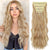 Qp hairSynthetic 4pcs Clip In Hair Extensions Long Wavy Extension Black and Mixed Color Hairpieces For Women Dairy Heat Resistence