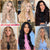 Qp hairSynthetic 4pcs Clip In Hair Extensions Long Wavy Extension Black and Mixed Color Hairpieces For Women Dairy Heat Resistence
