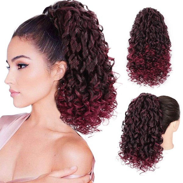 Qp hairSynthetic Afro Kinky Curly Hair Drawstring Puff Ponytail Extension Synthetic Clip in Pony Tail African American Hair Extension