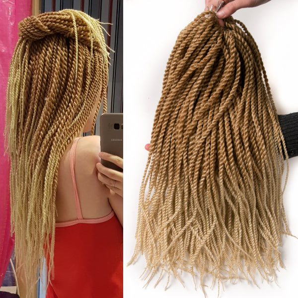 Qp hairSynthetic Blonde Ombre Crochet Braids 30 strands/pack 18'' small Senegalese Twist Hair Braiding Hair Extensions