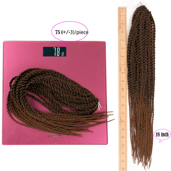 Qp hairSynthetic Blonde Ombre Crochet Braids 30 strands/pack 18'' small Senegalese Twist Hair Braiding Hair Extensions