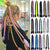 Qp hairSynthetic Chignon Tail With Rubber Band Ring Braid Hair Ponytail Extensions 22'' Mix Color Blue Grey Pink Rainbow