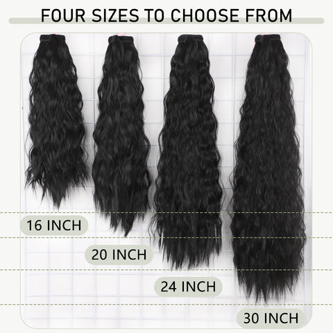 Qp hairSynthetic Corn Wavy Long Ponytail Synthetic Hairpiece Wrap on Clip Hair Extensions Ombre Brown Pony Tail Blonde Fack Hair
