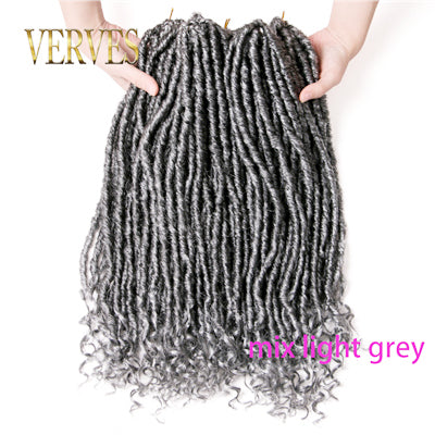 Qp hairSynthetic Crochet Faux braids Hair Extensions Focs Locs Curly 18 inch 20 Strands/pcs Dreads Hairstyle Ombre Crochet Braids