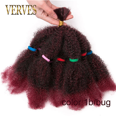 Qp hairSynthetic Culry Crochet Braids Hair Extensions 12 Inch,Ombre Braiding Hair Afro Kinky Bulk Twist Braids Black,Blonde,Brown