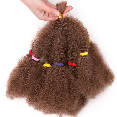 Qp hairSynthetic Culry Crochet Braids Hair Extensions 12 Inch,Ombre Braiding Hair Afro Kinky Bulk Twist Braids Black,Blonde,Brown