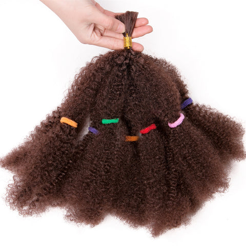 Qp hairSynthetic Culry Crochet Braids Hair Extensions 12 Inch,Ombre Braiding Hair Afro Kinky Bulk Twist Braids Black,Blonde,Brown