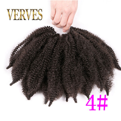 Qp hairSynthetic Culry Crochet Braids Hair Extensions Afro kinky bulk twist braids 12 inch Ombre Braiding Hair Black,Bug Brown