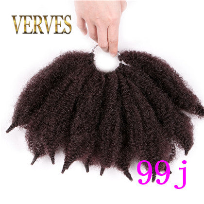 Qp hairSynthetic Culry Crochet Braids Hair Extensions Afro kinky bulk twist braids 12 inch Ombre Braiding Hair Black,Bug Brown