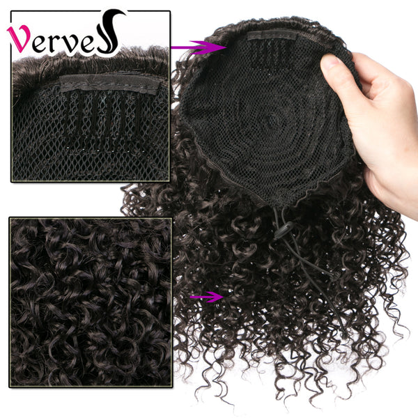 Qp hairSynthetic Curly Ponytail Hairpiece With Rubber Band Hair Ring Chignon 10 Inch Blonde Ponytail Hair Extension With Clip-in