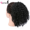 Qp hairSynthetic Curly Ponytail Hairpiece With Rubber Band Hair Ring Chignon 10 Inch Blonde Ponytail Hair Extension With Clip-in