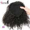 Qp hairSynthetic Curly Ponytail Hairpiece With Rubber Band Hair Ring Chignon 10 Inch Blonde Ponytail Hair Extension With Clip-in