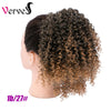 Qp hairSynthetic Curly Ponytail Hairpiece With Rubber Band Hair Ring Chignon 10 Inch Blonde Ponytail Hair Extension With Clip-in
