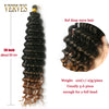 Qp hairSynthetic Deep Wave Crochet Hair Braids Extensions Natural Curly 20 Inch Braiding Hair Ombre Black Brown 100g/Pcs Bulk Wave