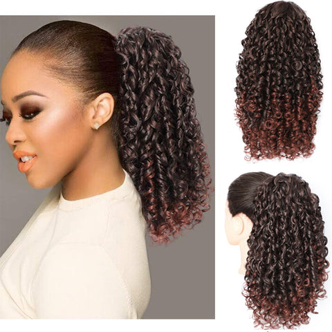 Qp hairSynthetic Drawstring Puff Ponytail Afro Kinky Curly Hair Extension Synthetic Clip in Pony Tail African American Hair Extension
