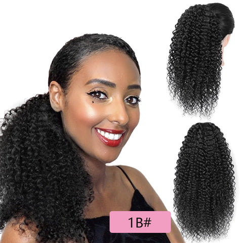 Qp hairSynthetic Drawstring Puff Ponytail Afro Kinky Curly Hair Extension Synthetic Clip in Pony Tail African American Hair Extension
