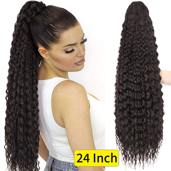 Qp hairSynthetic Drawstring Puff Ponytail Afro Kinky Curly Hair Extension Synthetic Clip in Pony Tail African American Hair Extension