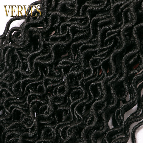 Qp hairSynthetic Faux Locs Curly Hair 16 inch Crochet Braid hair 24 Strands/Piece Braiding Hair Extensions Black