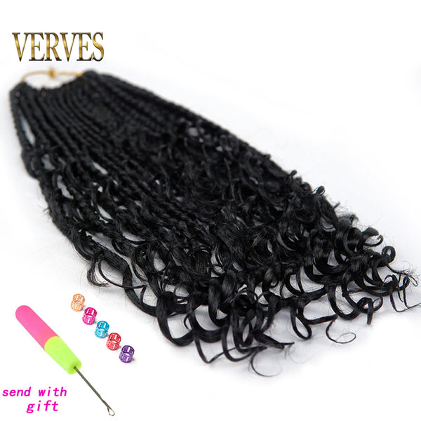 Qp hairSynthetic Hair Crochet Box Braids With Curls Marely Style 14 Inch 16 strands/pcs Braiding Extensions For Women Girl