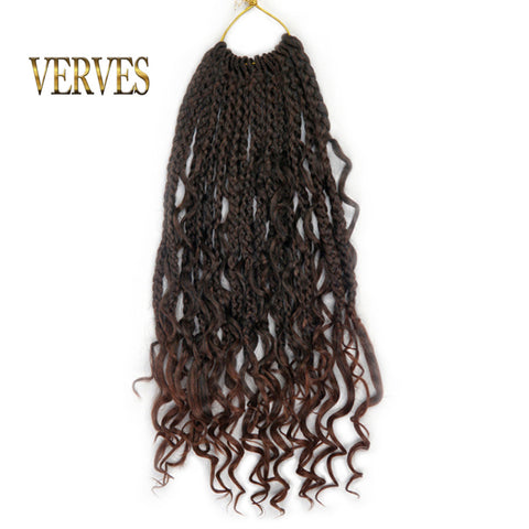 Qp hairSynthetic Hair Crochet Box Braids With Curls Marely Style 14 Inch 16 strands/pcs Braiding Extensions For Women Girl