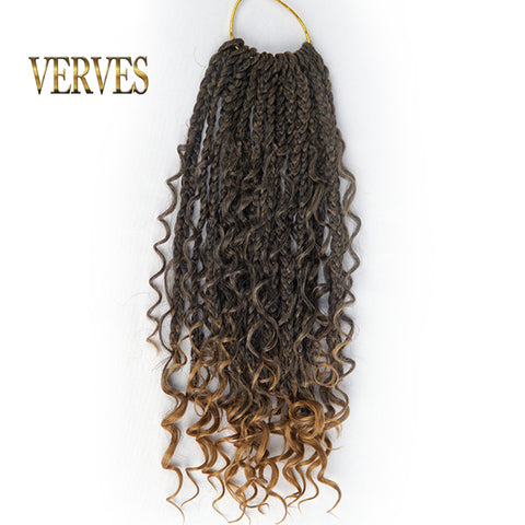 Qp hairSynthetic Hair Crochet Box Braids With Curls Marely Style 14 Inch 16 strands/pcs Braiding Extensions For Women Girl