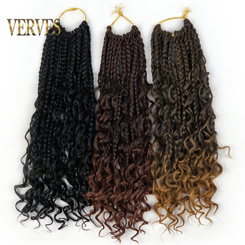 Qp hairSynthetic Hair Crochet Box Braids With Curls Marely Style 14 Inch 16 strands/pcs Braiding Extensions For Women Girl