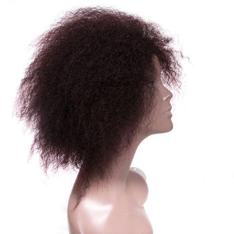 Qp hairSynthetic Kinky Curly wigs,Natural Black Burgundy Short hair,Wigs for Women,Short afro Cosplay daily