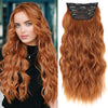 Qp hairSynthetic Long Wavy Clip in Hair Extensions Orange Hair Extension for Women Ombre Blonde Hairpieces Heat Resistant Fiber Hair