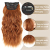 Qp hairSynthetic Long Wavy Clip in Hair Extensions Orange Hair Extension for Women Ombre Blonde Hairpieces Heat Resistant Fiber Hair