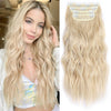 Qp hairSynthetic Long Wavy Clip in Hair Extensions Orange Hair Extension for Women Ombre Blonde Hairpieces Heat Resistant Fiber Hair