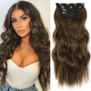 Qp hairSynthetic Long Wavy Clip in Hair Extensions Orange Hair Extension for Women Ombre Blonde Hairpieces Heat Resistant Fiber Hair