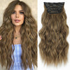 Qp hairSynthetic Long Wavy Clip in Hair Extensions Orange Hair Extension for Women Ombre Blonde Hairpieces Heat Resistant Fiber Hair