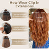 Qp hairSynthetic Long Wavy Clip in Hair Extensions Orange Hair Extension for Women Ombre Blonde Hairpieces Heat Resistant Fiber Hair