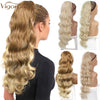 Qp hairSynthetic Long Wavy Synthetic Ponytail Hair Blonde Drawstring Ponytail Clip in Hairpiece Black Wave Ponytail for Black Women