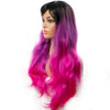 Qp hairSynthetic Long Wavy Wigs for Black Women African American Hair Orange Purple With Bangs Heat Resistant Wig