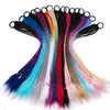 Qp hairSynthetic Ponytail Hairpiece With Rubber Band Hair Ring Chignon 24 Inch Braiding Hair Ombre Ponytail Hair Extension Rainbow