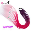 Qp hairSynthetic Ponytail Hairpiece With Rubber Band Hair Ring Chignon 24 Inch Braiding Hair Ombre Ponytail Hair Extension Rainbow