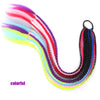 Qp hairSynthetic Ponytail Hairpiece With Rubber Band Hair Ring Chignon 24 Inch Braiding Hair Ombre Ponytail Hair Extension Rainbow