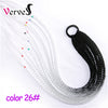 Qp hairSynthetic Ponytail Hairpiece With Rubber Band Hair Ring Chignon 24 Inch Braiding Hair Ombre Ponytail Hair Extension Rainbow