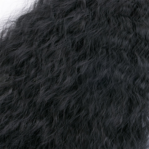 Qp hairSynthetic Ponytail Long Wave Ponytail Wrap Around Water Wave 22 Inch Clip in Hairpiece Black Ponytail for Women