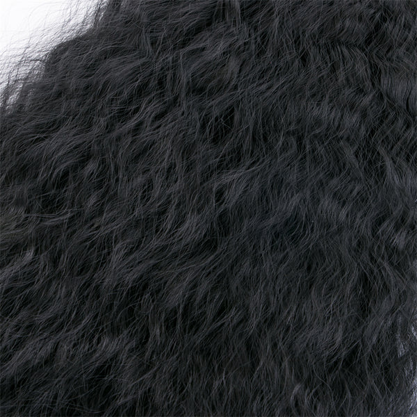Qp hairSynthetic Ponytail Long Wave Ponytail Wrap Around Water Wave 22 Inch Clip in Hairpiece Black Ponytail for Women