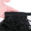 Qp hairSynthetic Ponytail Long Wave Ponytail Wrap Around Water Wave 22 Inch Clip in Hairpiece Black Ponytail for Women