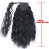 Qp hairSynthetic Ponytail Long Wave Ponytail Wrap Around Water Wave 22 Inch Clip in Hairpiece Black Ponytail for Women